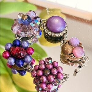 Elegant Purple and Pink Floral Bracelet